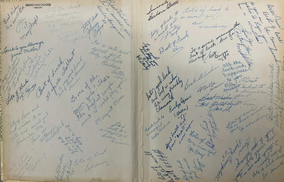 Signatures from BHS’s first graduating class in 1953.
